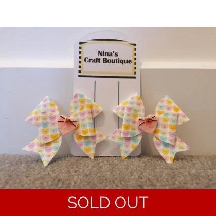 Love Heart Hair Bow Set